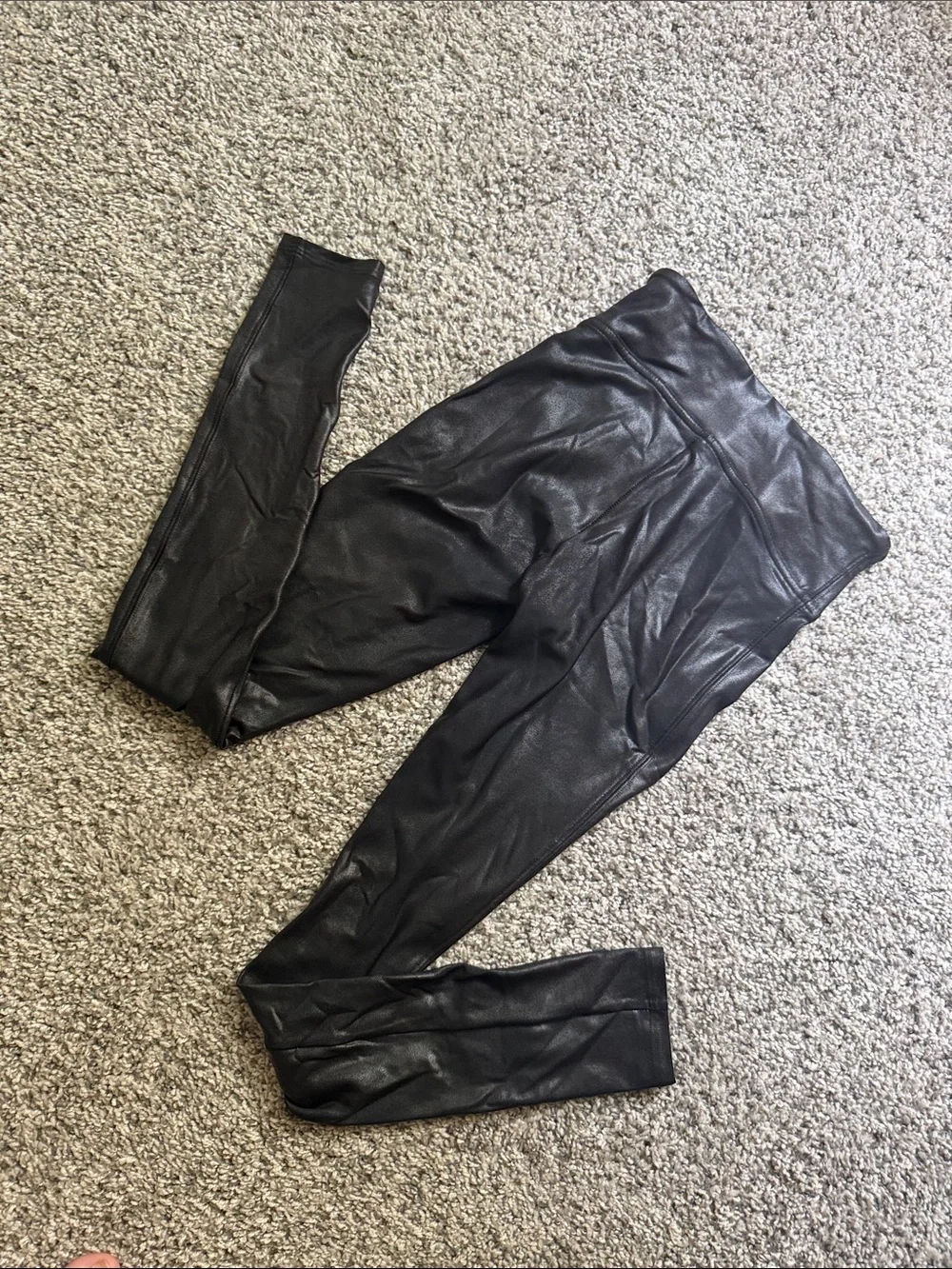 SPANX Black Faux Leather High-Rise Leggings - Picture 5 of 5